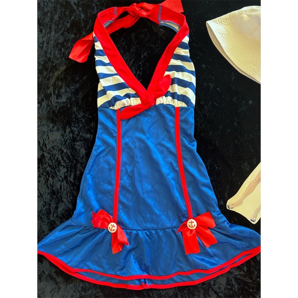 Leg Avenue Sailor Costume Set Womens XS Multicolor Dress & Hat Nautical Sexy - Picture 13 of 13